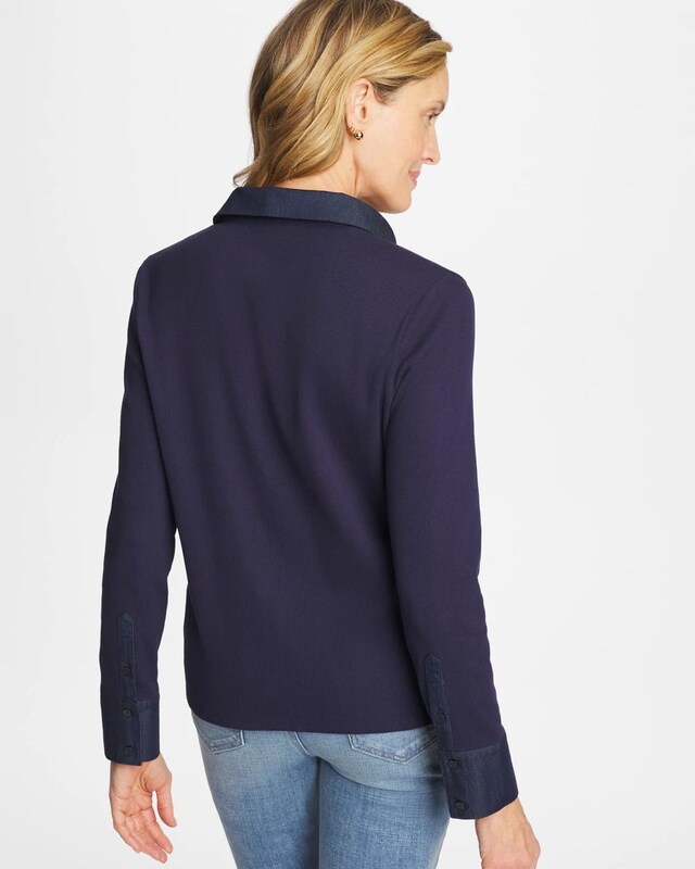 Collared Rib Mix Henley - image 4
